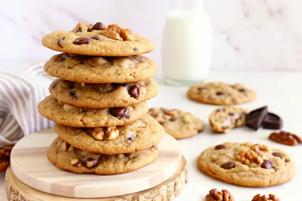 Banana Cookies with Nuts and Chocolate Chips