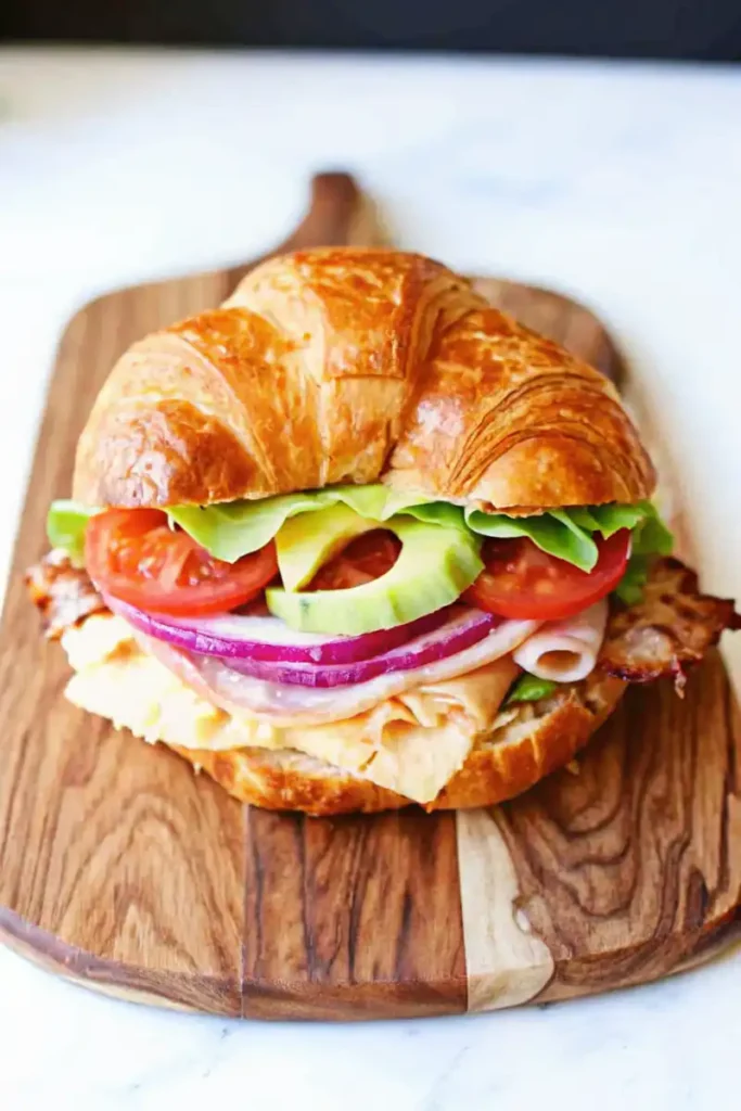 A croissant sandwich