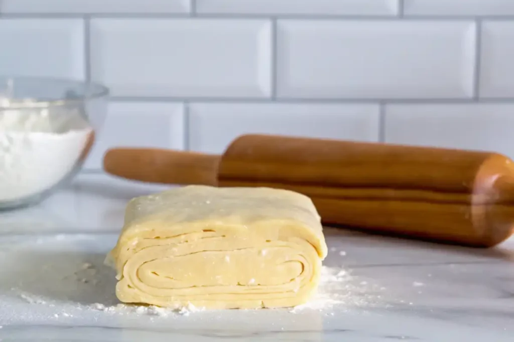 Block of gluten free puff pastry dough