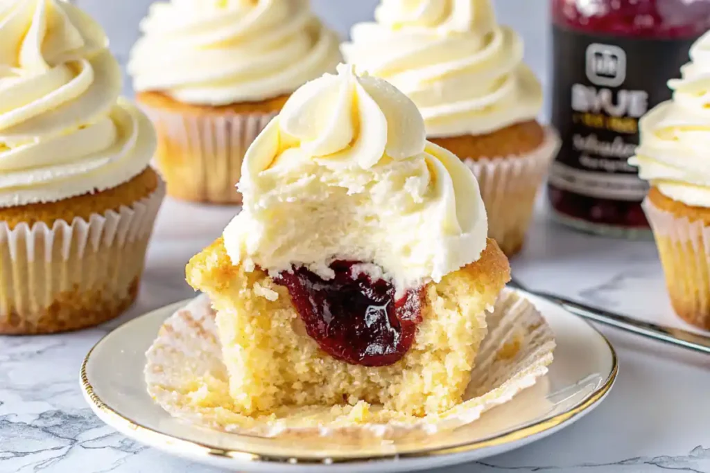 Gluten-free cupcakes with jam