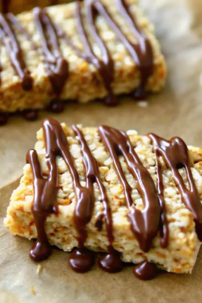 Protein Rice Krispies with chocolate drizzle